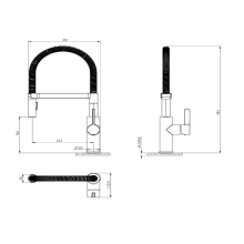 Scudo Manhattan Monobloc Kitchen Mixer Tap Brushed Stainless Steel