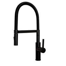 Jeroni Chef Plus Matt Black Pull Out Kitchen Mixer Tap - Francis Comap