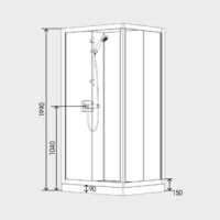 Kinedo Kineprime Contract Sliding Door 800x800mm Shower Pod