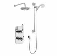 Klassique Thermostatic Shower Valve With Fixed Head & Riser Rail Kit - Kartell UK