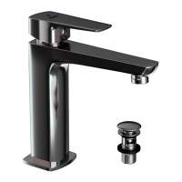 Jaquar Kubix Prime Black Chrome Mono Basin Mixer Tap