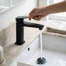 Jaquar Kubix Prime Black Chrome Mono Basin Mixer Tap