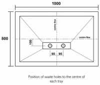 Zamori Rectangle Shower Tray 1200 x 800mm - Centre Waste - Z1175