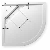 TrayMate TM25 Linear 1000 x 1000mm Quadrant Shower Tray