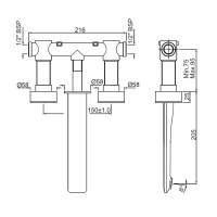 Jaquar Laguna Chrome Wall Mounted Basin Mixer Tap