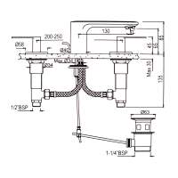 Sagittarius Churchman 3 Hole Basin Mixer Tap Gold