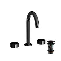 Jaquar Laguna Black Chrome 3 Hole Basin Mixer Tap With Curved Spout