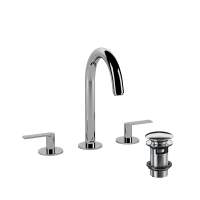 Jaquar Laguna Chrome 3 Hole Lever Basin Mixer Tap With Curved Spout