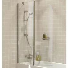Lakes Classic Hinged Curved Edge Bath Twin Panel Bath Screen - 955 x 1400mm