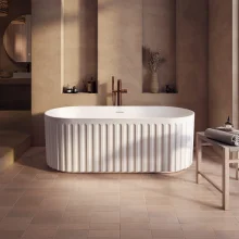 Lancia Lira Fluted Matt White Freestanding Bath 1700 x 750mm