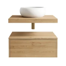 Lancia Shelph Davos Oak 600 x 500mm Basin Vanity Shelf