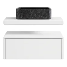Lancia Shelph Matt White 600 x 500mm Basin Vanity Shelf
