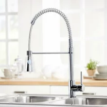 Rievaulx Brushed Nickel Pull Out Kitchen Sink Mixer Tap