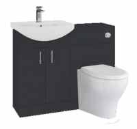 Anthracite Bathroom Furniture Pack Inc Toilet Pan, Seat & Basin