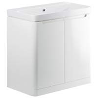 Laplane 800mm 2 Door Floor Standing Basin Vanity Unit - White Gloss