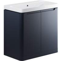 Laplane 800mm 2 Door Floor Standing Basin Vanity Unit - Matt Indigo