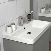 Parade 800mm White Two Drawer Vanity Unit With Ceramic Basin - Nuie