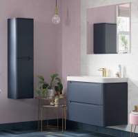 Laplane 500mm 2 Drawer Wall Hung Basin Vanity Unit - Matt Indigo