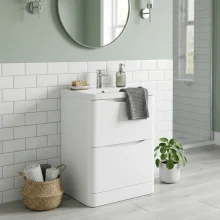 Nuie Havana 500mm Metallic Slate Wall Hung Vanity Unit & Thin Edge Basin