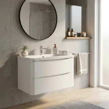 Nuie Havana 500mm Autumn Oak Wall Hung Vanity Unit & Mid Edge Basin