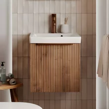 Abacus S3 Linea Concepts Halifax Oak 450mm Wall Hung Vanity Unit & Basin