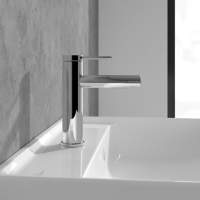 Burlington Chelsea Traditional Monobloc Basin Tap with Pop Up Waste - Black Lever 