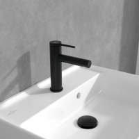 Burlington Claremont Traditional Monobloc Basin Tap - Black handles with Sprung Waste 