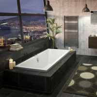 Saxony DOUBLECAST 1700 x 750mm Back To Wall Bath & Legs