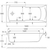 Carron Eco Matrix - 5mm - Single Ended Bath - 1500 x 700