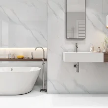 Carrara Marble Matt MEGAboard 1m Wide PVC Bathroom Wall Panel