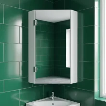 Nuie Mayford Floor Standing 2 Door Corner Vanity Unit with Ceramic Basin