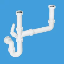 McAlpine Double Bowl Space Saver Kitchen Sink Trap - SK2