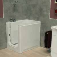 Maestro - Compact Walk In Deep Soaker Bath  (900 x 650mm) With Front & Side Panel Mantaleda