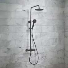 Lancia Helier Square Cool Touch Dual Head Rigid Riser Shower