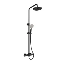Modern Matt Black Round Dual Head Shower