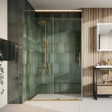 Lancia Momentum Sliding Wetroom Shower Door Matt Black