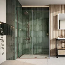 Lancia Momentum Sliding Wetroom Shower Door Brushed Brass
