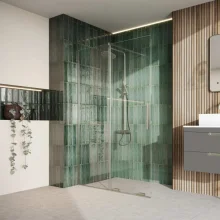 Lancia Momentum Sliding Wetroom Shower Door Brushed Nickel