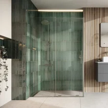 Lancia Momentum Sliding Wetroom Shower Door Brushed Bronze