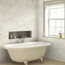 Multipanel Tile XL Offset White Terrazzo Wall Panels