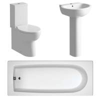 Muscovy Bathroom Suite, Basin, Toilet & 1700mm Bath