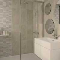 Wetwall Travertine Gloss Shower Panel