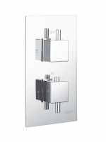 Observa Chrome Twin Concealed Shower Valve - Single Outlet - Niagara