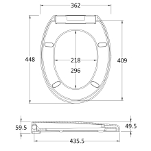 Nuie Square Soft Close Seat Tapered Edge Top-fix - NCH198