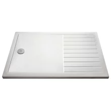 Nuie Pearlstone 1400 x 900mm Walk In Shower Tray With Drying Area