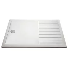 Nuie Pearlstone 1700 x 800mm Walk In Shower Tray With Drying Area