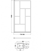 Vessini E Series One Part Bath Shower Screen 800 x 1410 x 6mm