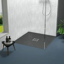 Nuie Black 800mm Slimline Square Shower Tray