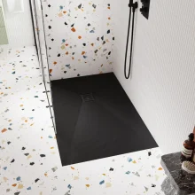 Nuie Black 1200 x 800mm Slimline Rectangle Shower Tray