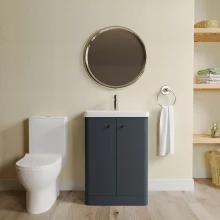Nuie Deco Black Floor Standing Cloakroom Suite